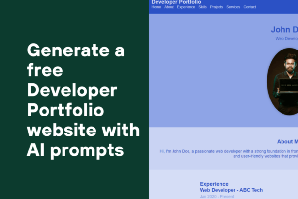 Generate a free Developer Portfolio website with AI prompts