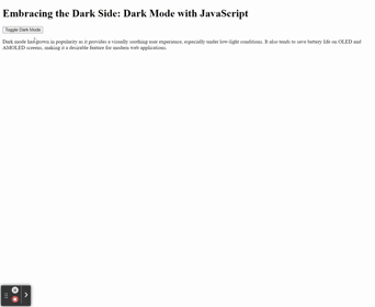 Dark Mode with JavaScript